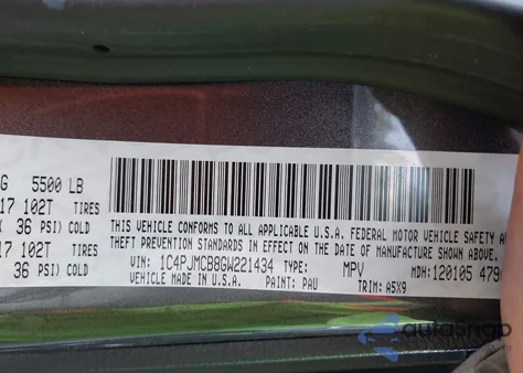 2016 Jeep Cherokee Latitude z USA, uszkodzony, nr VIN 1C4PJMCB8GW221434